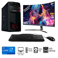 Computadora Pc Intel Core i7 3.2ghz Ram 16GB Disco 1TB+SSD 480GB, Monitor 27"